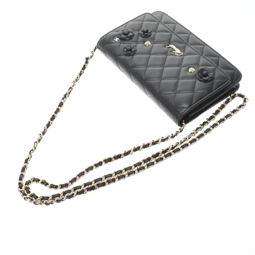 Chanel Chain Black/Gold Hardware Lambskin Women's Shoulder Bag - Picture 3 of 12